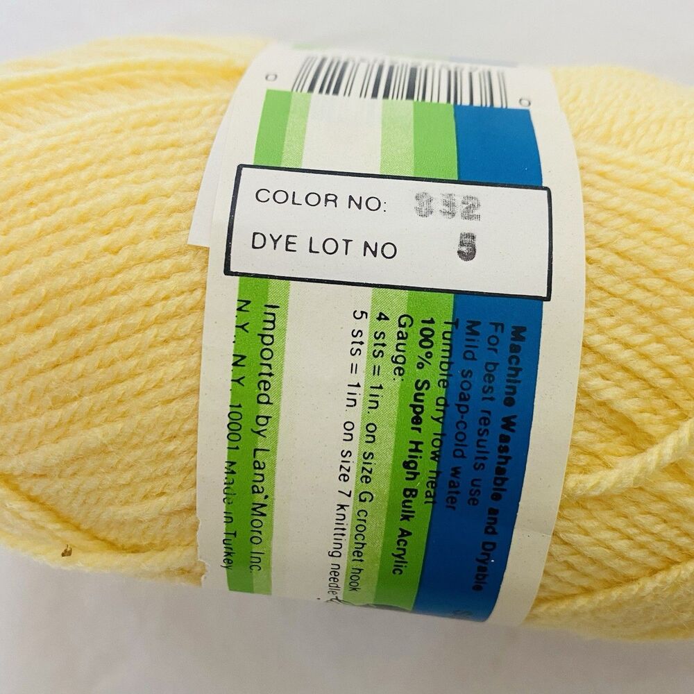 Vintage Yellow Super Soft 3 Yarn Lot 6 Skeins Lana Moro Softest European 3 ply - Picture 5 of 6